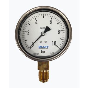 Manometer 100mm 0-10bar 1/2" bt. radiaal