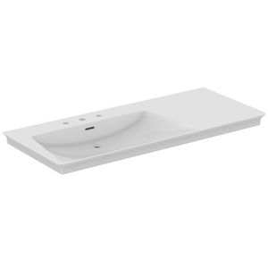 Wastafel 1260x535x145mm wit 3 kraangaten overloop La Dolce Vita Vanity E269601