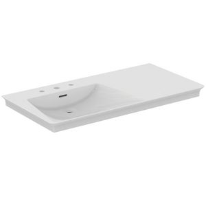 Wastafel 1060x535x145mm wit 3 kraangaten overloop La Dolce Vita Vanity E267801