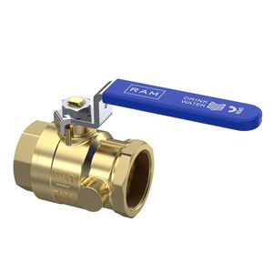 Kogelkraan S28 1.1/4" bi.dr. DN32 PN10 blind rvs hendel met ''drinkwater'' opschrift Kiwa VVE=12