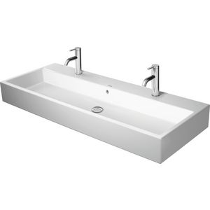VERO AIR #235012 wastafel 1200mm wit met 2 kraangaten met overloop