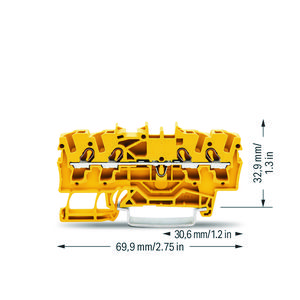 4-draads rijg 2,5mm² voor Ex e II-geel 2002-1406 VVE=100