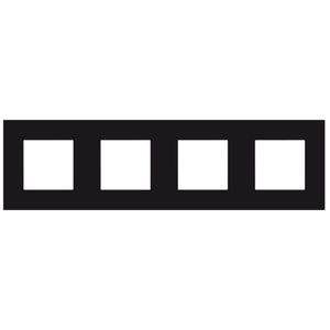 4-voudig afdekplaat hoh 71mm Pure steel black