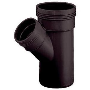 Wafix PP manchet verloop T-stuk 45° 75x50mm zwart 2x mof/spie