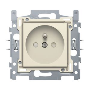 Stopcontact penaarde en besch.afsl. sokkel insteek cream