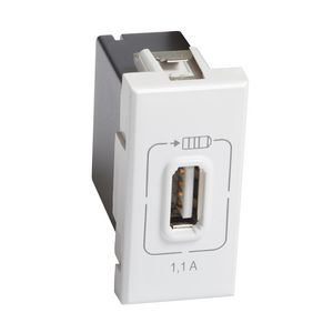 USB-lader 1,1A 1 module Wit Axolute