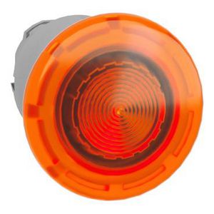 Kop verlichte drukknop Ø40 druk-trek Ø22mm Geel