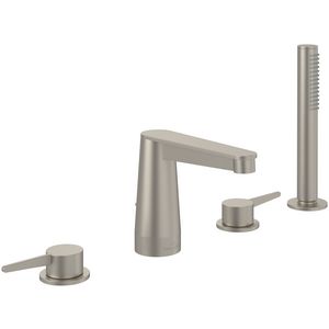 Viergats bandrandkraan Conum Brushed Nickel Matt