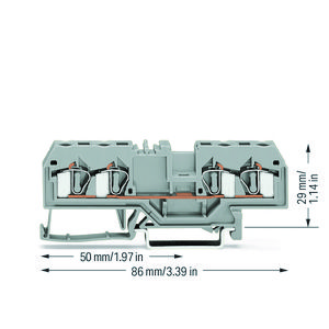 4-draads rijgklem 4mm² Markering midden grijs 281-652 VVE=50