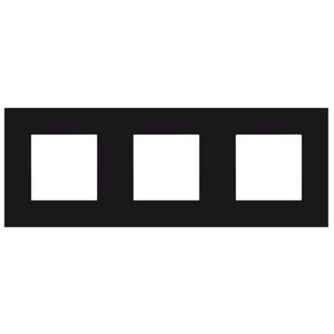 3-Voudige afdekplaat 71mm centerafst. Pure steel black