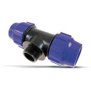 T-koppeling verlopend PP tyleen klem 32x3/4"bu.x32mm PN16