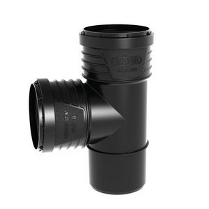 Sitech+ geluidsarm PP T-stuk 87,5° zwart 125mm