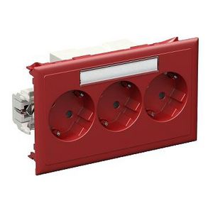 CYB-PS 3-voudige wandcontactdoos 37gr. Rood Thorsman
