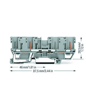 4-pins basisklem draagrail 35x15/35x7,5 grijs VVE=50