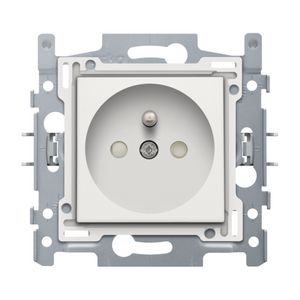 Stopcontact penaarde en besch.afsl. sokkel insteek white