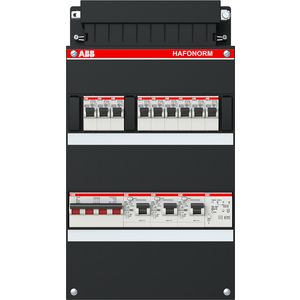 Groepenkast 9 groepen achter 3x 30mA+T+HS 3-fase 1SPF006907F0702