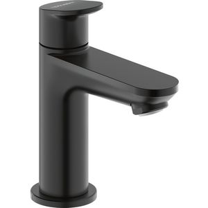Wave 1-hendel fonteinwaterkraan mat zwart  sprong 90mm incl. aansluitslang 1/2"x3/8"45cm