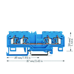 4-draads rijgklem 4mm² test blauw 880-834/999-940 VVE=50