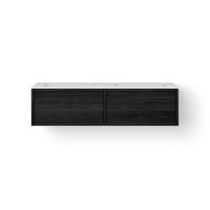Solid Frame 140cm 2 lades 2 wasbakken black