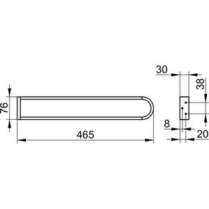 Edition 300 handdoekhouder 465mm chroom