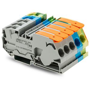 Draaistroomset oranje afsluitplaat 2-draads rijgklemmen grij