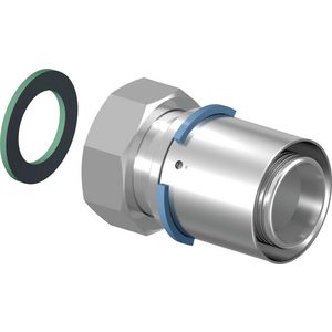 Schroefkoppeling persaansluiting 1.1/4"x40mm vlakd.