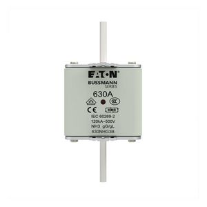 Zekering laagsp. 630A AC 500V NH3 gL/gG dubbele meld VVE=3