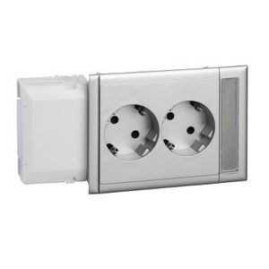 CYB-PS contactdoos 2-voudig RA Tekstlabel L=110mm Aluminium