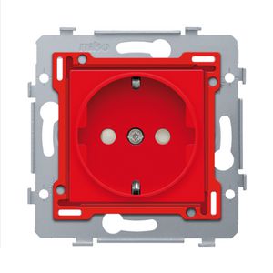 Stopcontact randaarde en besch.afsl. sokkel insteek red