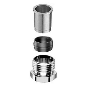 Knelkoppeling 1/2" x 15 mm, matnikkel
