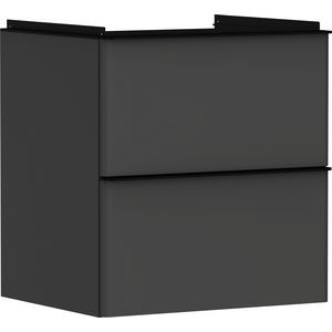 Onderkast mat grijs diamant 580x475mm 2x la tbv wastafel greepkleur mat zwart Xelu Q 54024670