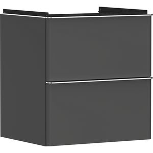 Onderkast mat grijs diamant 580x475mm 2x la tbv wastafel greepkleur chroom Xelu Q 54024000