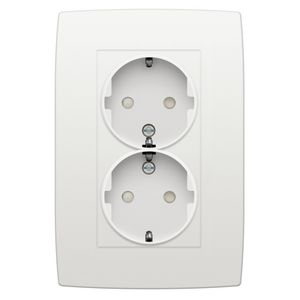 Dubbel stopcontact randaarde beschermingsafsluiters white