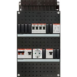 Groepenkast 4 groepen achter 2x 30mA + T + HS + 1x wandcontactdoos 1-fase