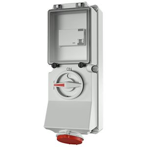 Wandcontactdoos 16A 4-polig  6H 400V IP44 DUO + aardlek