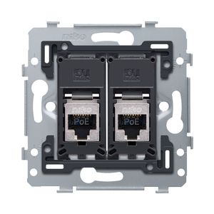 Mechanisme 2 RJ45-aansl.en STP Cat. 5E PoE++ vlak