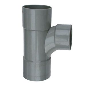 Wadal PVC lijm T-stuk 90° 40mm grijs 3x mof stroom