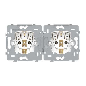 Sokkel 2-voudig stopcontact randaarde/beschermingsafsluiter