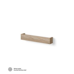 Wooden planchet m.rand 600mm massief eiken old grey bodemplaat geborsteld RVS
