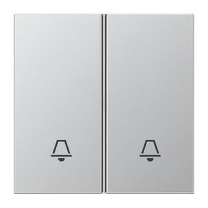 Tastafdekking compleet 2-voudig DCM belsymbool LS alu VVE=10