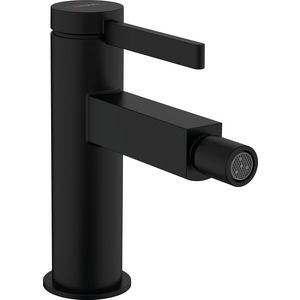 Finoris 1-hendel bidetmengkraan mat zwart sprong 129mm incl. push-open plug 1.1/4"
