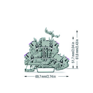 2-etageklem 4-draads rijgklem L grijs 2000-2238 VVE=50