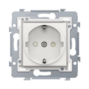 Stopcontact 71x71mm insteek sokkel/afw.set white