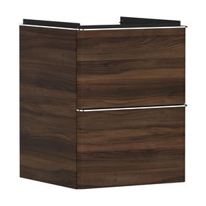 Onderkast Dark Walnut 480x475mm 2x la tbv fontein greepkleur chroom Xelu Q 54022000