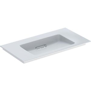 Meubelwastafel afleg L/R 90x48cm afvoer horizontaal zonder kraangat wit Keratect ONE incl. sifon
