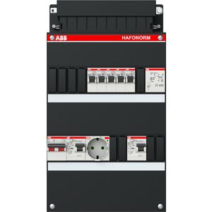 Groepenkast 5 groepen achter 2x 30mA + T + HS + wandcontactdoos 1-fase