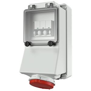 Wandcontactdoos 16A 5-polig  6H 400V IP44 + autom.