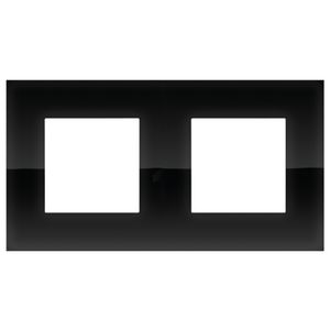 2-voudige afdekplaat hoh 71mm Pure liquid black