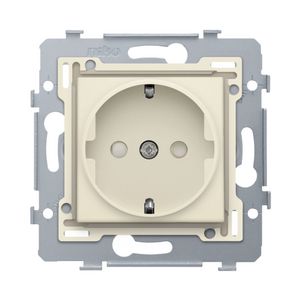 Stopcontact 71x71mm insteek sokkel/afw.set cream