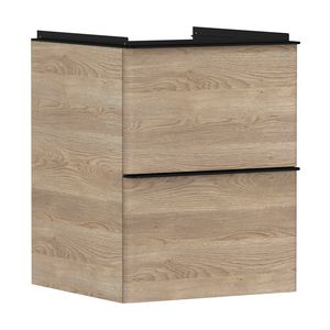 Onderkast Natural Oak 480x475mm 2x la tbv fontein greepkleur mat zwart Xelu Q 54021670
